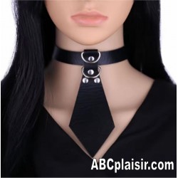 Collier de soumission cravate noire ou rose