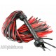 Martinet en vrai cuir noir et rouge 50 lanières