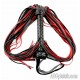 Martinet en vrai cuir noir et rouge 50 lanières