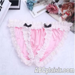 Sexy Pink Lace Sissy Maid Panties