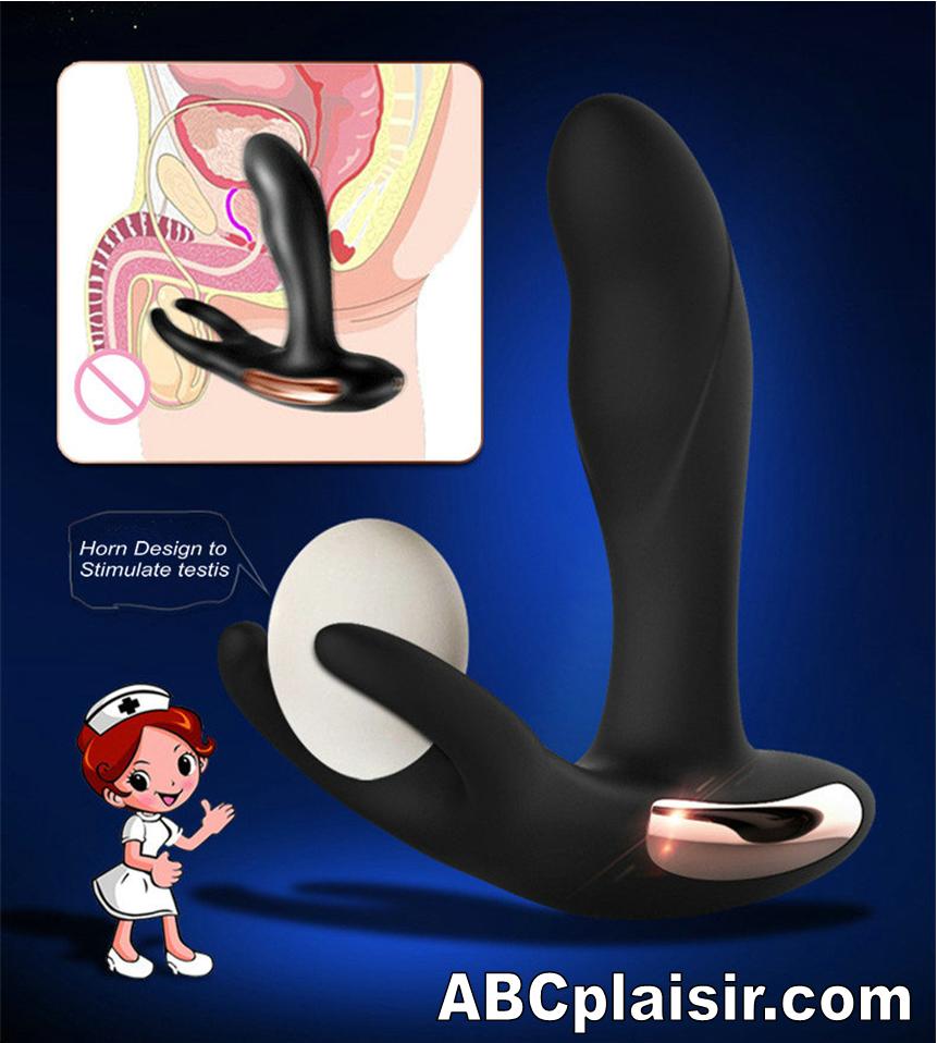 Photo d'un stimulateur de prostate vibrant et chauffant de couleur noire